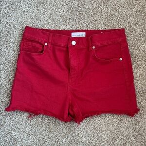 LOFT Red Denim Jean Shorts